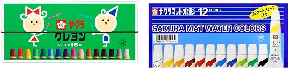 Amazon セット買い サクラクレパス クレヨン 16色 Ly16r 絵の具 マット水彩 ラミネートチューブ 12色セット Emw12 文房具 オフィス用品 文房具 オフィス用品