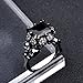 OBSEDE Stainless Steel Rings for Men Women Black Skull Head Rings with Purple CZ Stone 8