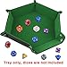 SIQUK Double Sided Dice Tray, Folding Hexagon PU Leather and Dark Green Velvet Dice Holder for Dungeons and Dragons RPG Dice Gaming D&D and Other Table Games