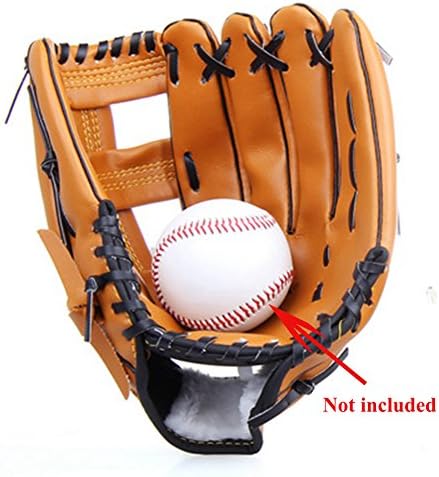 Baseball Glove Softball Mitts Training Practice Sports Outdoor Left Hand Outfielder's Mitt Brown (10.5 Inch)