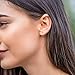 THEMONG Stud Earrings Opal Studs | 14k Gold Dipped 3mm Tiny White Round Fire Opals Studs Womens Stainless Steel Earring Pair Celebrity Approved