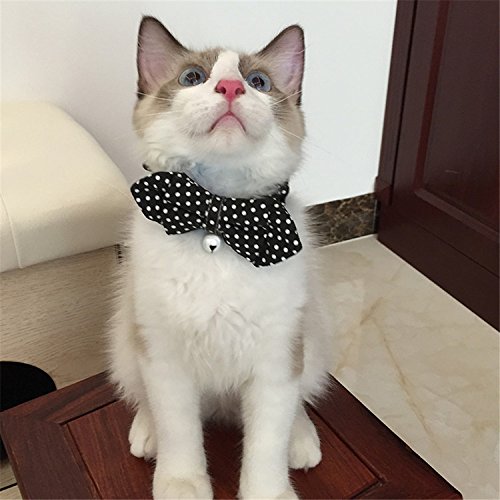 Cat Collar Bowtie with Reflective Bell, Comfortable Adjustable Breakaway Pet Cat Collars 7-12 inch