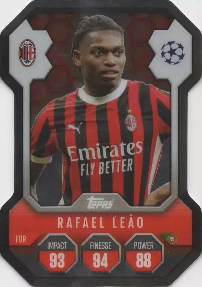 Match Attax 2024 2025 Rafael Leao Chrome Pro Elite Trading Card