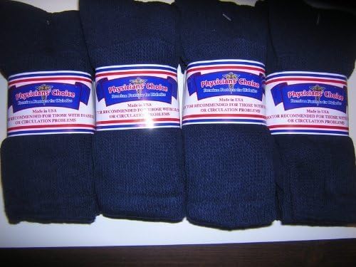 DIABETIC SOCKS,12 PAIR NAVY BLUE CREW,10-13 MENS ,PHYSICIANS CHOICE by PHYSICIONS CHOICE