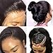 Recomtic 100% Human Hair 360 Lace Frontal Wigs Pre Plucked With Baby Hair For Black Women 14inch Brazilian Hair Body Wave Lace Front Wigs Human Hair 150% Density Natural Black