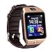 Bluetooth Smart Watch, DZ09 Touch Screen Smartwatch with Camera and SIM Card TF/SD Card Slot Pedometer Activity Tracker for iphone android phones Samsung HUAWEI PK GT08 A1 (Gold)