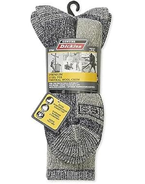 2-Pair Premium Men's Steel Toe Thermal Wool Crew Socks 6-12 - All Colors
