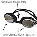 Swim Goggles - Anti Fog - Mirror Coating - Latex Free - Adjustable Strap - Clear Vision - No Leak Design - Free Protective Case - For Adults