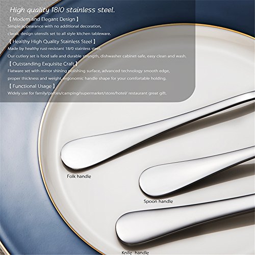 Silverware Set 6 Piece Cutlery Set Serve for 2, Healthy Flatware Set