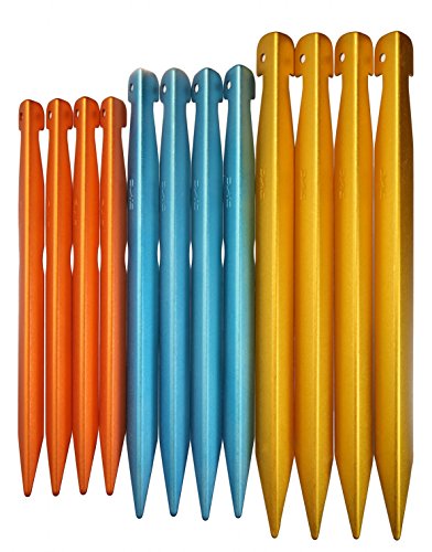 DAC V-Best Tent Stake System: S+M+L, 3 Sizes, 4 Each Size (12 Total)