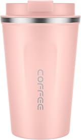 MOMSIV 380ml Vacuum Insulated Stainless Steel Coffee Cup Peachy-Pink