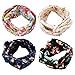 4 Pack Women Headband Boho Floal Style Criss Cross Head Wrap Hair Band Set1thumb 1