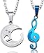 Jstyle Jewelry Stainless Steel Best Friend Puzzle Pendant,Music Note Engraved,with Chain