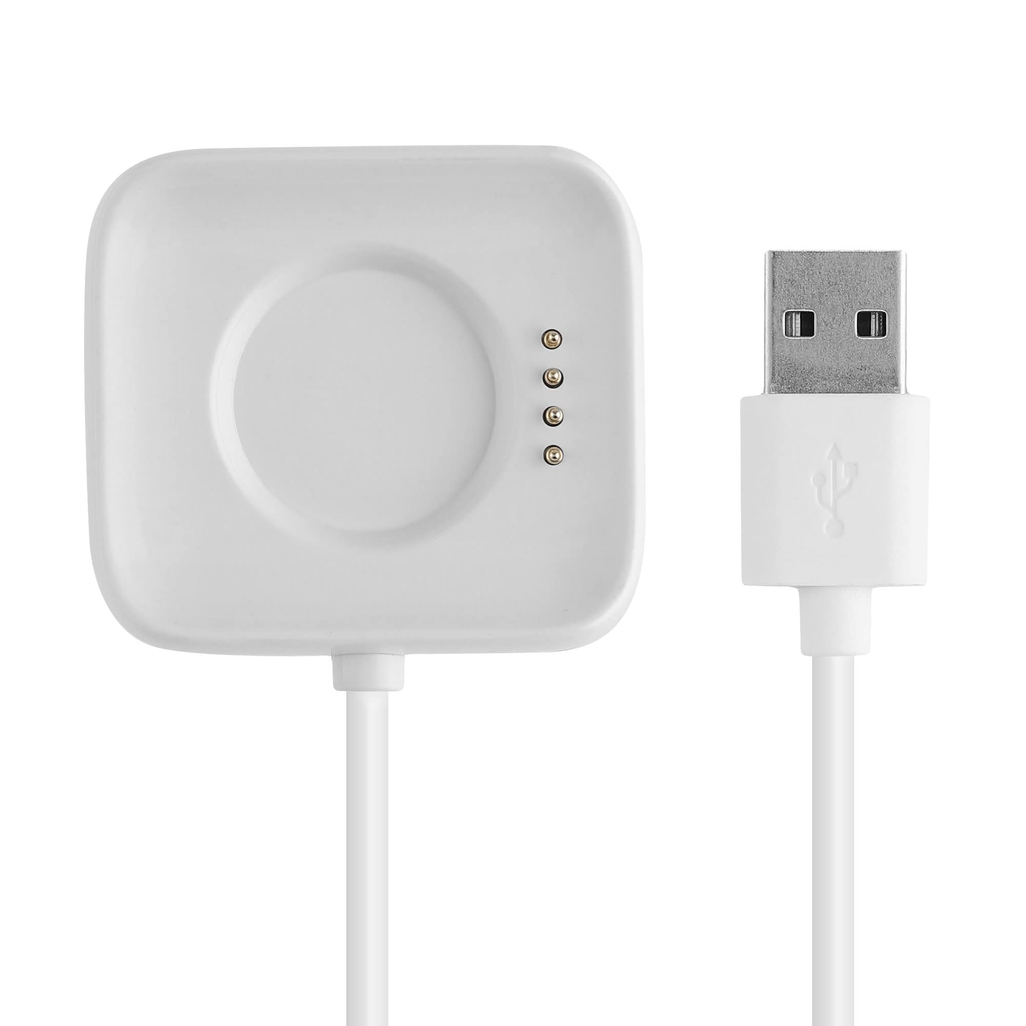 kwmobile USB Cable Charger Compatible with Oppo Watch 1 (46mm) Cable - Charging Cord for Smart Watch - White