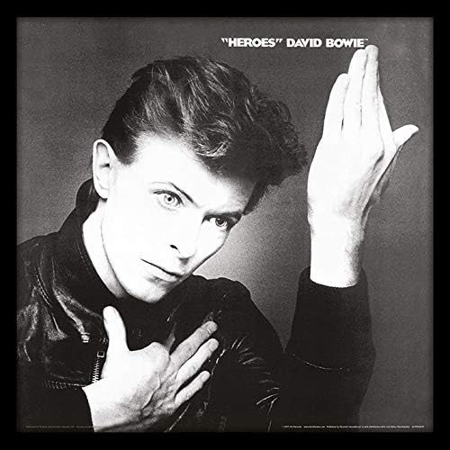 David Bowie ACPPR48157 Heroes 12" Album Cover Framed Print, Wood, Multi-Colour, 32 x 32 x 1.5 cm, 32L x 1.5W cm