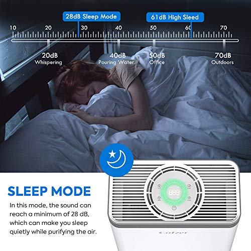 COLZER Air Purifier with True HEPA Air Filter, Air Purifier for Bedroom, for Spaces Up to 550 Sq Ft, Perfect for Home/Office with Composite Filter