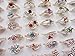 AIHIQI Fashion Wholesale Lots 100pcs Colorful Rhinestone Ring for Women Girl Gift