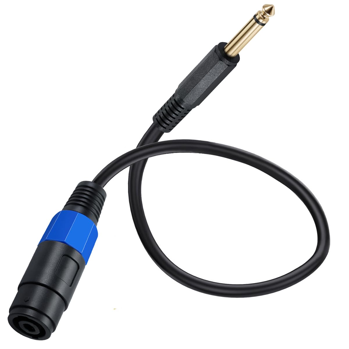 HTGuoji 50cm Speakon to 1/4" Mono Speaker Cable, Male TS Plug to Speakon Female, Compatible with Speaker, Amplifier, Microphone, DJ Speakers