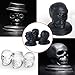3D Skull Ice Mold, LMCFYJ Silicone Ice Cube Tray Stackable Easy Release Set of 3 Giant Vivid Ice Tray for Whiskey and Cocktail (black-3pc)