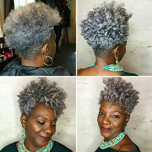 Creamily 3 Packs Synthetic Saniya Curl Crochet Braids 10 Inch/ 20 Roots Afro Gray Bounce Braids 12mm African Jumpy Wand Curl Weave Short braids