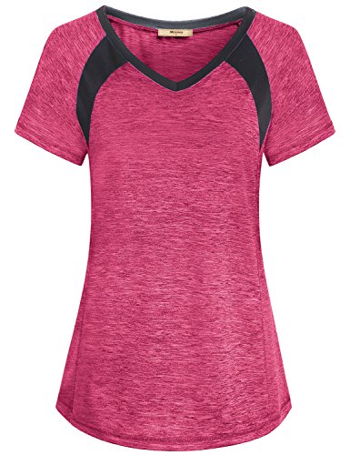 image for Miusey Womens Activewear Tops, Ladies Moisture Wicking Shirts Short Sl