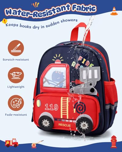 PROTAURI Children's Backpack with Chest Straps, 360° Reflective Waterproof and Lightweight, Children's Backpack Passend für DIN A4 2-6 Jahre, 10.6 L, Navy blue, Traditional Backpacks