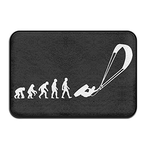 Non Slip Door Mat Outdoor, Decorative Garden Office Bathroom Door Mat, Evolution of Kitesurfing Kite Non-Slip Indoor/Outdoor Floor Mat for Health and Wellness Bathroom Bathroom Doormat 23.6"x 15.7"