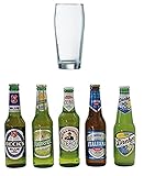 Non-alcoholic Beer Variety Pack - Includes Five Different Non-alcoholic Beers 33cl (11oz) + 1 Bormioli Rocco Willy Glass