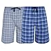 Hanes Men's  Big Men's Woven Stretch Pajama Shorts  2 Pack Blue  Grey XX-Large