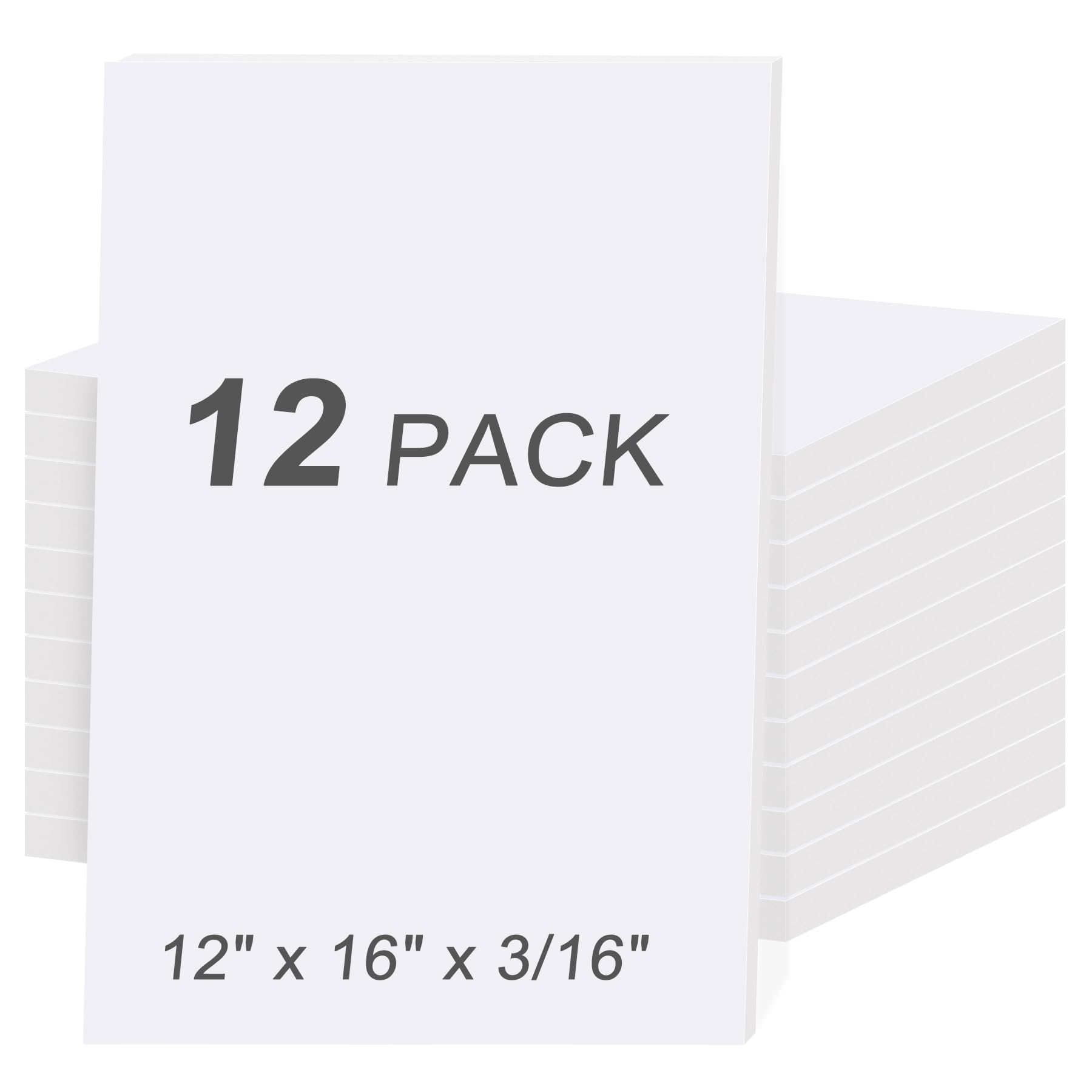 Photo 1 of **PARTIAL SET/ HAS MINOR DAMAGE (DENTS)**** MYFAMIREA 12 Pack White Foam Board 12" x 16", 3/16" (5MM) Thick Board Poster Acid-Free Foam Core, Double Sided Foamboard Sheets for Projects, Art, Craft, Presentations and Wedding Signage