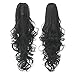 Ponytail Hair Extensions Natural Black Long Curly With Claw Clip in 24 inches Ponytail Hairpiece Weave Pony Tail Synthetic Hair