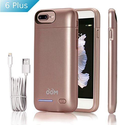 iPhone 6 Plus (5.5 inch) Battery Charger Case With Free MFI Lightning Cable Included, OOM Slim Extended Battery Charger Case for iPhone 6 Plus 4200mAh (Rose Gold)