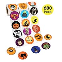 Ranmid Halloween Stickers -- 200 Assorted Halloween Stickers Per Roll - 30 Original Halloween Sticker Designs - Self-Adhesive Halloween Decoration Stickers - 3 Halloween Stickers Rolls