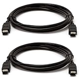 6-Foot IEEE-1394 6-Pin to 6-Pin FireWire 400/400 Cable Black - Pack of Two