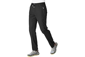 JHMORP Men's Lightweight Athletic Workout Pants Stretch Quick Dry Hiking Track Casual Pants Sweatpants Zipper Pockets