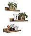 del Hutson Designs Rustic Luxe Floating Shelves, USA Handmade, Pine Wood, Set of 3 (Dark Walnut)