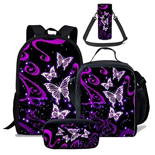 4 Pcs Purple Butterfly