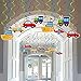 30 PCS Transportation Birthday Party Hanging Swirl Decorations Car Theme Birthday Party Supplies Vehicles Party Spiral Supplies for Boys Baby Shower Party Ceiling Decor Mix of Car Bus Train Plane Ship
