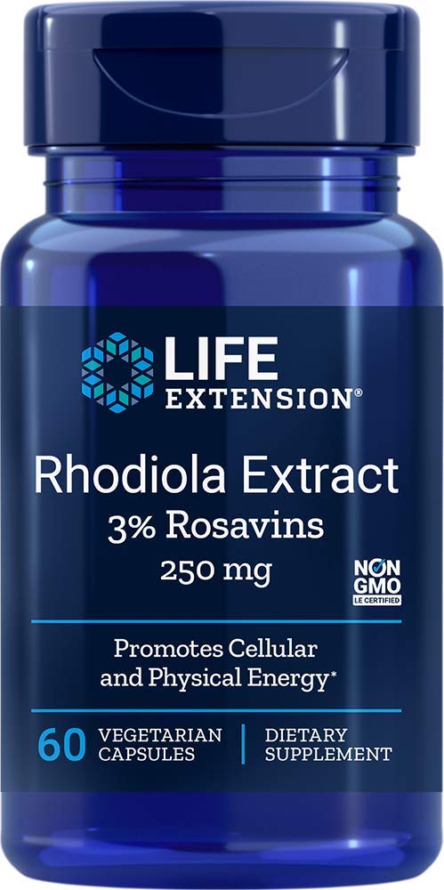 Life Extension Rhodiola Extract (3% Rosavins) 250 Mg, 60 Vegetarian Capsules
