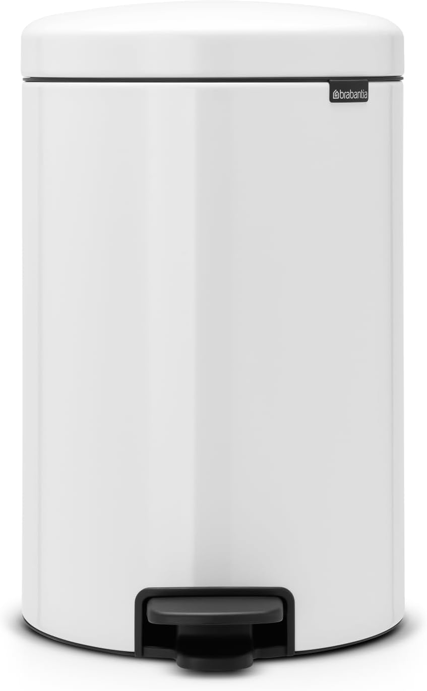 Brabantia NewIcon Pedal Bin 20L White Soft-Closure With Inner Bucket