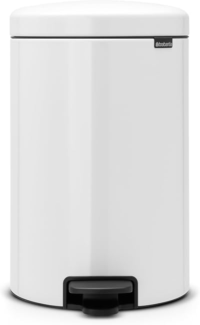 Brabantia NewIcon Pedal Bin 20L White Soft-Closure With Inner Bucket