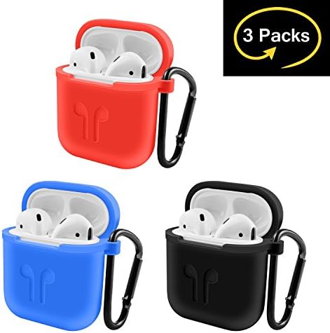 Shadowin for Airpod case, Protective Silicone Cover Skin Charging Case, Enhance Your iAirpod Experience Now!(Blue,Black, Red)
