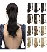 Sofeiyan Curly Ponytail Extension 15 Inch Heat Resistant Synthetic Natural Wavy Hairpiece Wrap Ar...