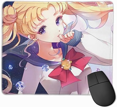 Coototo Sailor Moon Anti-Slip Water-Resistant Desktop Mat Rubber Base Gaming Mouse PC Pad 9.8 X 11.8 Inches for Office School Dormitories Internet Cafes
