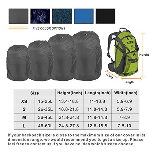 HYPER VENTURE Waterproof Backpack Rain Cover with Upgraded Extra Protection Anti Slip Buckle Strap - Ultralight Protector for Hiking, Camping, Hunting, Cycling and Traveling (Gray S 26L-35L)