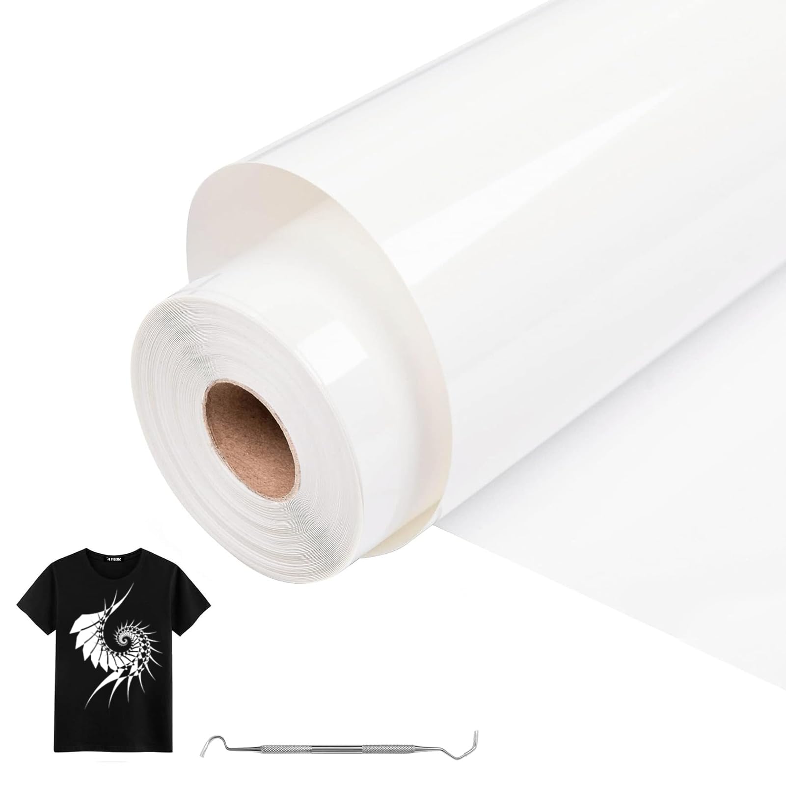 MeYuxg Plotter Film Textile White – 30.5 cm x 10 m Plotter Film for Textile, Heat Transfer Vinyl for Cricut & Cameo – Easy to Cut & Webbing for Flex Film Plotter Textile Design (White)