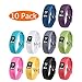 KingAcc Garmin Vivofit 4 Bands, Silicone Replacement Band for Garmin Vivofit 4, with Secure Metal Watch Clasp Buckle Wristband Strap Women Men (10-Pack, 10 Colors, Large)