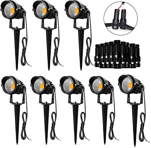 Hypergiant 8 Pack 7W LED Panorama Lighting with Connectors 12V 24V,Out of doors Low Voltage Panorama Lights Heat White IP65 Waterproof,Pathway Backyard Wall Out of doors Spotlights for Yard,Garden,Patio,Yard