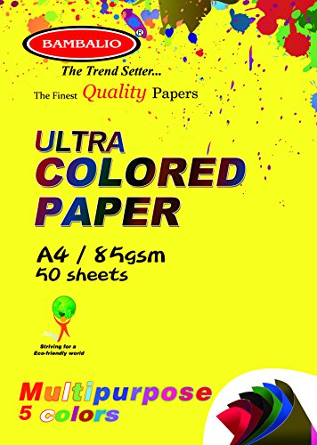 Bambalio Ultra Deep Colour Paper- Pack Of 200 Sheets Smooth Finish 85 Gsm/ A4 Size Ultra Black Colour- Photo Copy/copier/printing/Art & Craft Coloured Paper