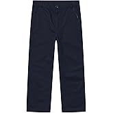 GRANDWISH Boys Chino Pants, Kids Flat Front Twill Uniform Pants, Black/Khaki/Navy, Size 6-14 (XS-XL)
